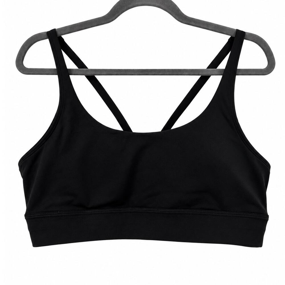 Vuori Black Strappy Crisscross Sports Bra Womens XL NWOT